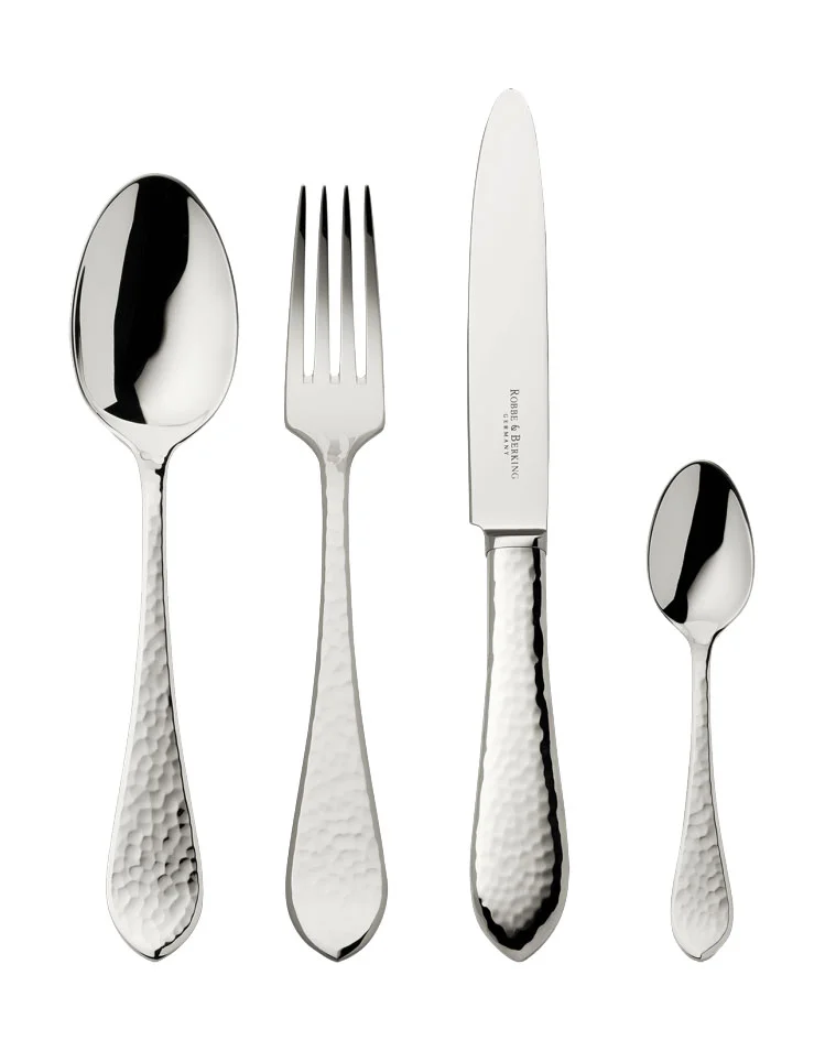 Menübesteck-Set 4-tlg. Martelé 150 g versilbert