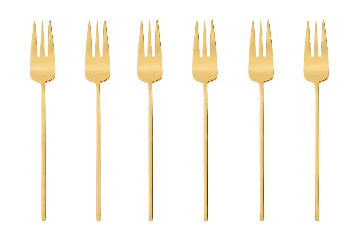 Kuchengabel 6er-Set 100 Mirror PVD Gold