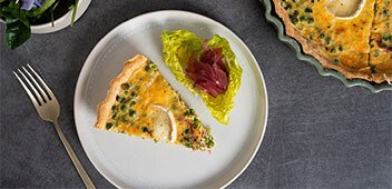 Erbsen-Quiche / Tarte mit Minze