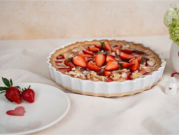 Erdbeer-Rhabarber-Tarte mit Frangipane