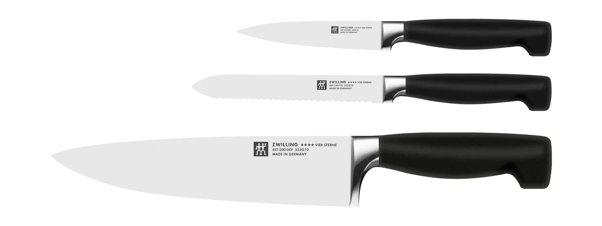 Vier Sterne Messer-Set 3-tlg. schwarz