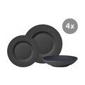 Set Manufacture Rock Speiseteller 27cm, Frühstücksteller, Schale 23cm 12-tlg. Villeroy & Boch