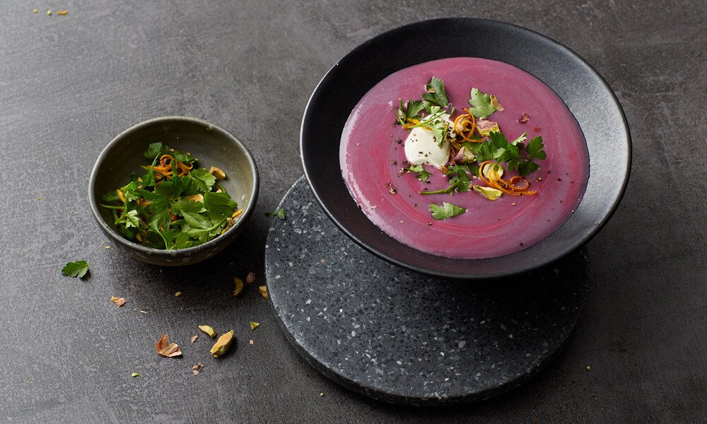 tischwelt Kochbuch Rezept  Rotkohlsuppe Mit Gremolata GU-Verlag