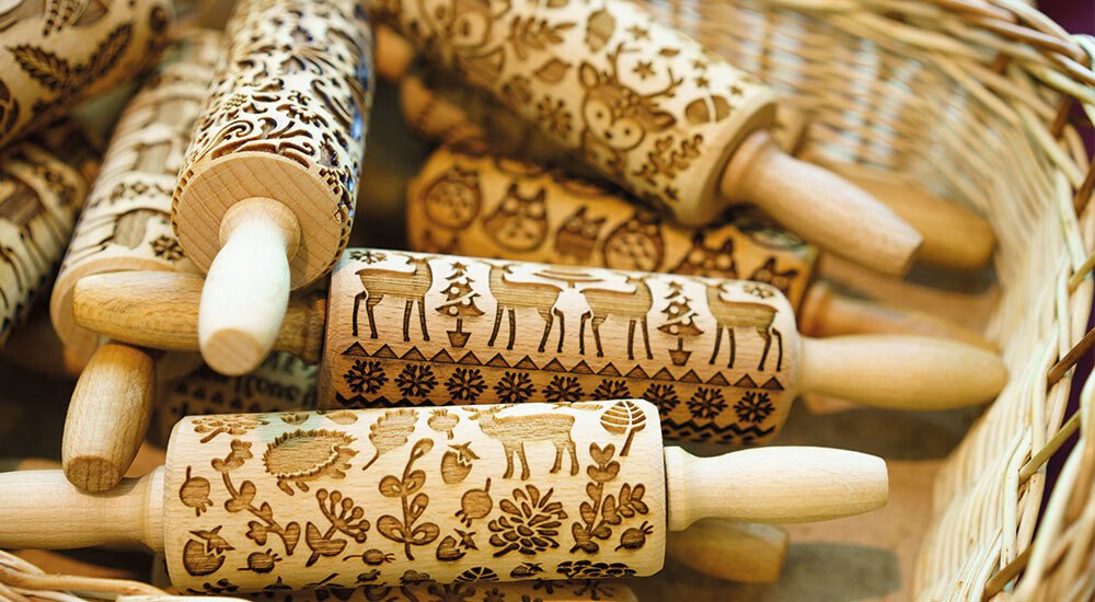 Teigrolle mit Muster