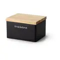 Vorratsdose 17,5x13,5x11cm Steingut/Holzdeckel schwarz Continenta