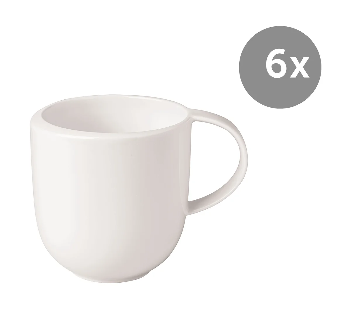 Becher mit Henkel NewMoon weiß 6-tlg.