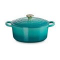 Bräter m.D. rund 24 cm Guss Signature Bleu Riviera Le Creuset
