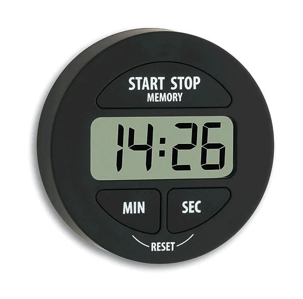 Timer mit Stoppuhr 6 cm schwarz