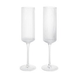 Champagnerflöte 2er-Set Ripple klar ferm LIVING