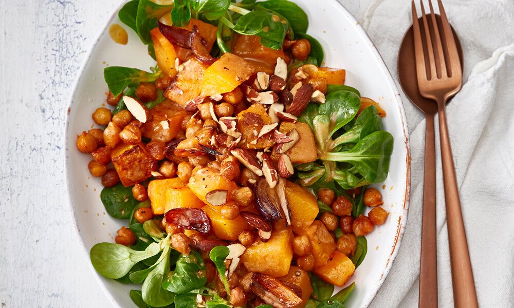 tischwelt Rezept Feierabendküche lauwarmer Kürbis-Kichererbsen-Salat