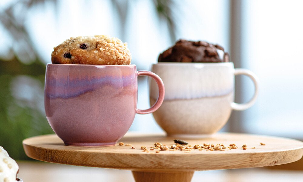 Villeroy &amp; Boch Rezeptidee Tassenkuchen Blueberry Perlemor Coral