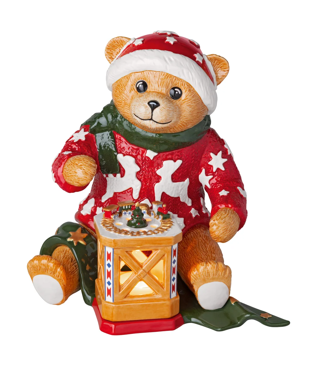 Teddy mit Windlicht 24x21x25cm Christmas Toys Memory