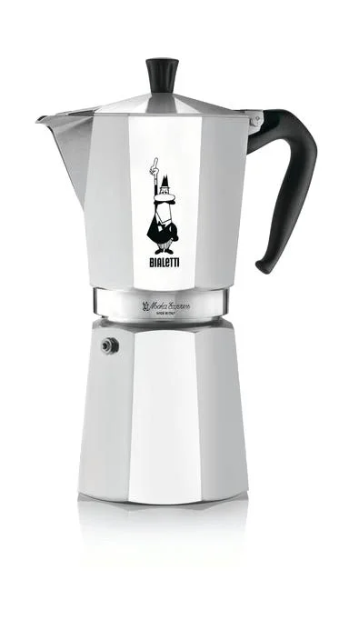 Espressokocher 12 Tassen Moka Express silber