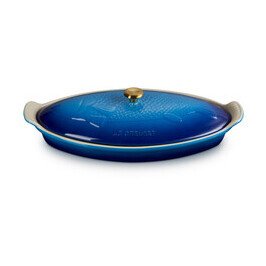 Fischbackform mit Deckel 34 cm Tradition Azure Le Creuset