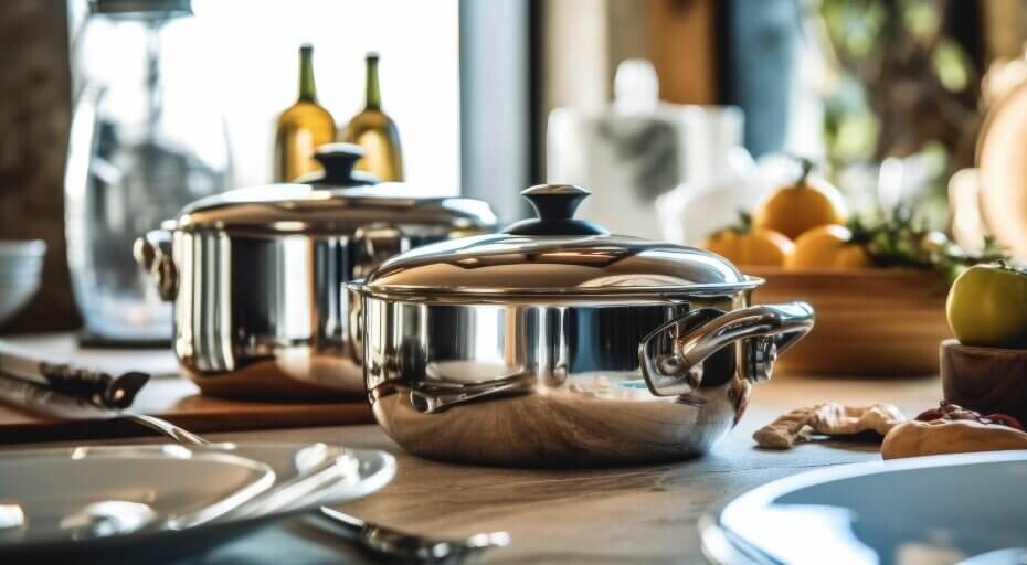 Töpfe aus Edelstahl