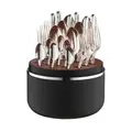 The Box - Belvedere 150 g versilbert inkl. 24-tlg Besteckset Frozen Black Robbe & Berking