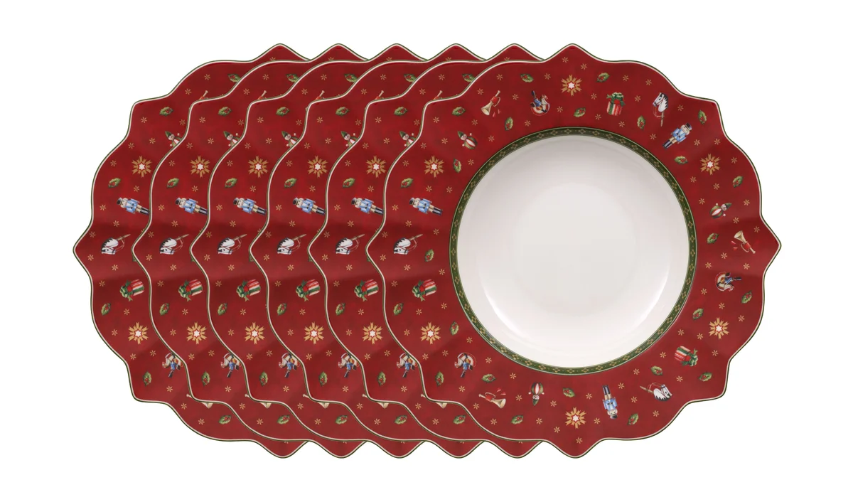 Suppenteller rot 26 cm Toy's Delight 6-tlg.