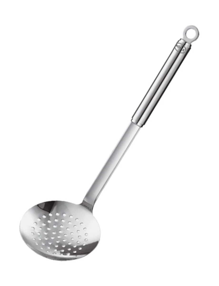 Schaumlöffel flach Rundgriff Grob Edelstahl 12cm