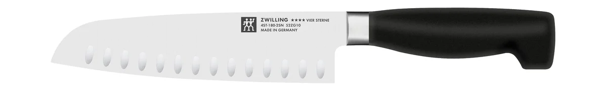 Vier Sterne Santokumesser 18 cm schwarz