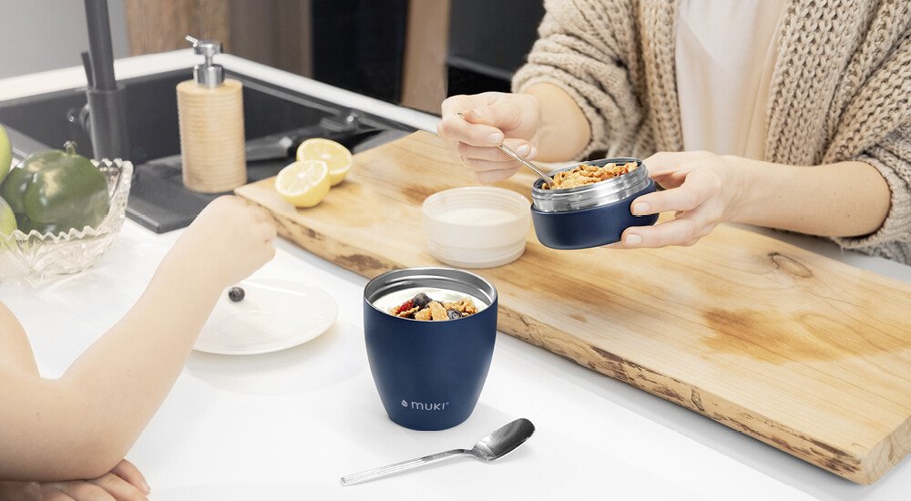 SEO FLSK Getränk Flasche Isolierflasche warm kalt hochwertig auslaufsicher MUKI Snackpot