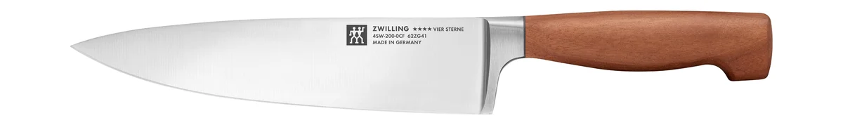 Vier Sterne Kochmesser 20 cm natur