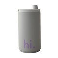 Reisebecher hi. 0,35 l grau Design Letters
