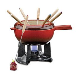 Fondue-Garnitur 12-tlg. Saas-Fee rot Spring