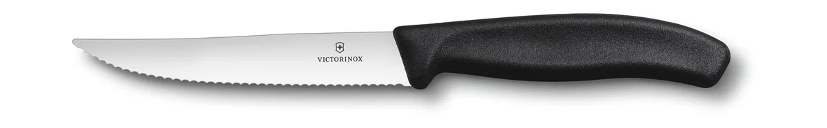 Steakmesser 12 cm Wellenschliff Swiss Classic Gourmet schwarz