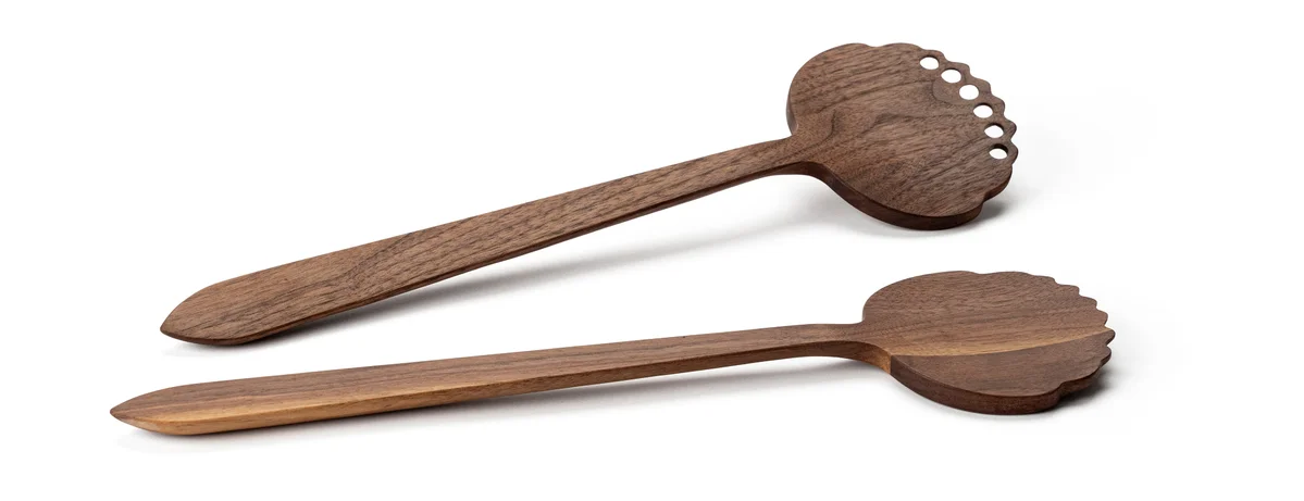 Salatbesteck Walnuss 32,5cm