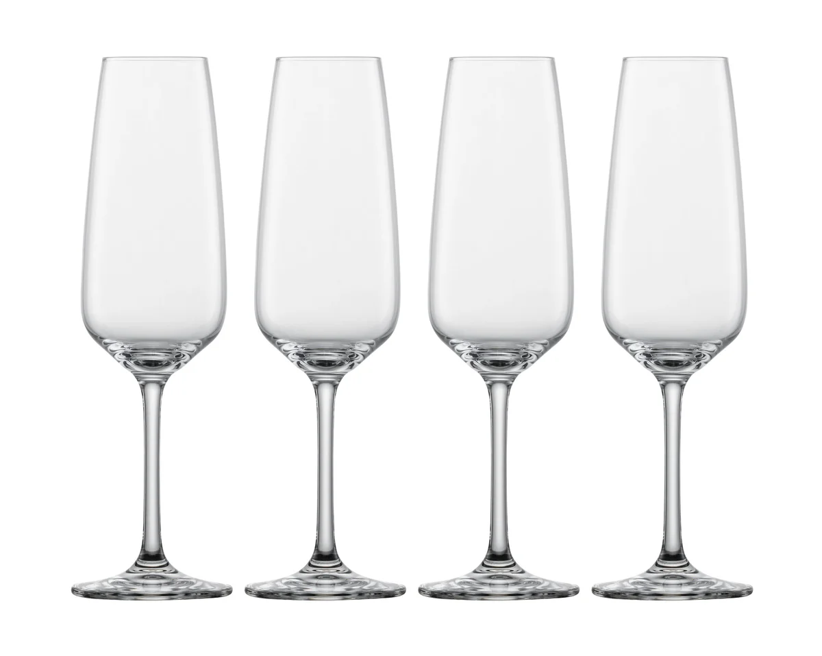 Sektglas 4er-Set Tulip mit Moussierpunkt klar