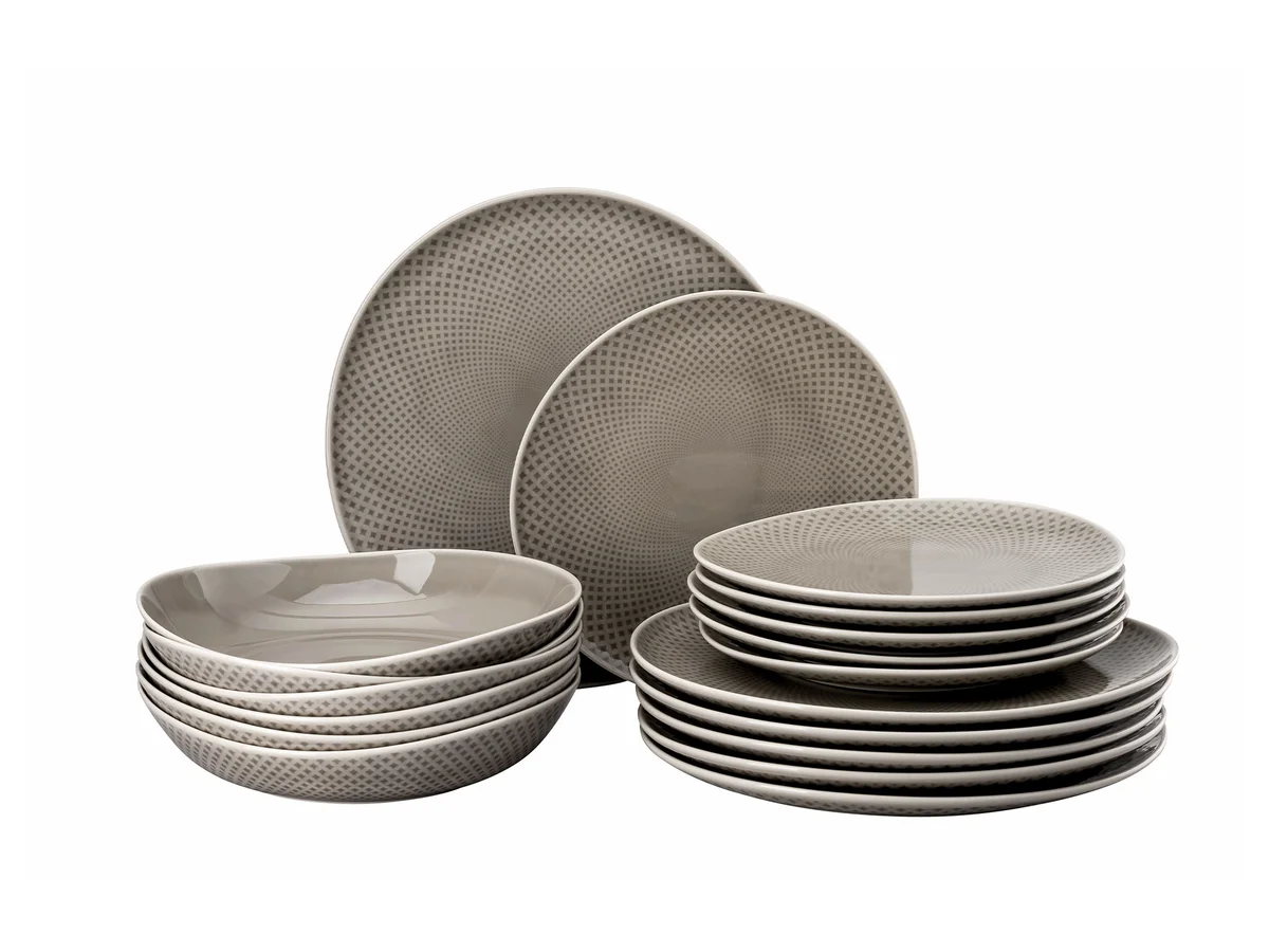 Teller-Set 18-tlg. Junto Pearl Grey