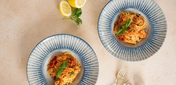 Spaghetti mit Garnelen