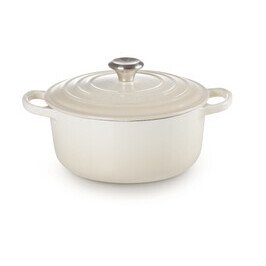 Bräter m.D. rund 26 cm Guss Signature Meringue Le Creuset