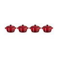 Mini Cocotte 4er-Set Kirschrot Le Creuset