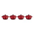 Mini Cocotte 4er-Set Kirschrot Le Creuset