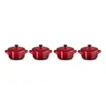 Mini Cocotte 4er-Set Kirschrot Le Creuset