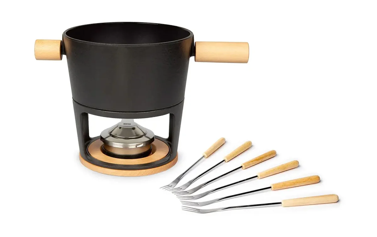 Titlis Big Fondue-Set 8-tlg. schwarz