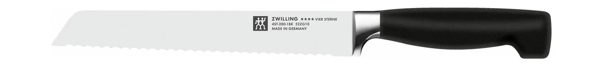 Vier Sterne Brotmesser 20 cm schwarz