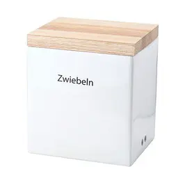 Vorratsdose Zwiebel Keramik m. Holzdeckel 18x15,5x20,5cm Continenta