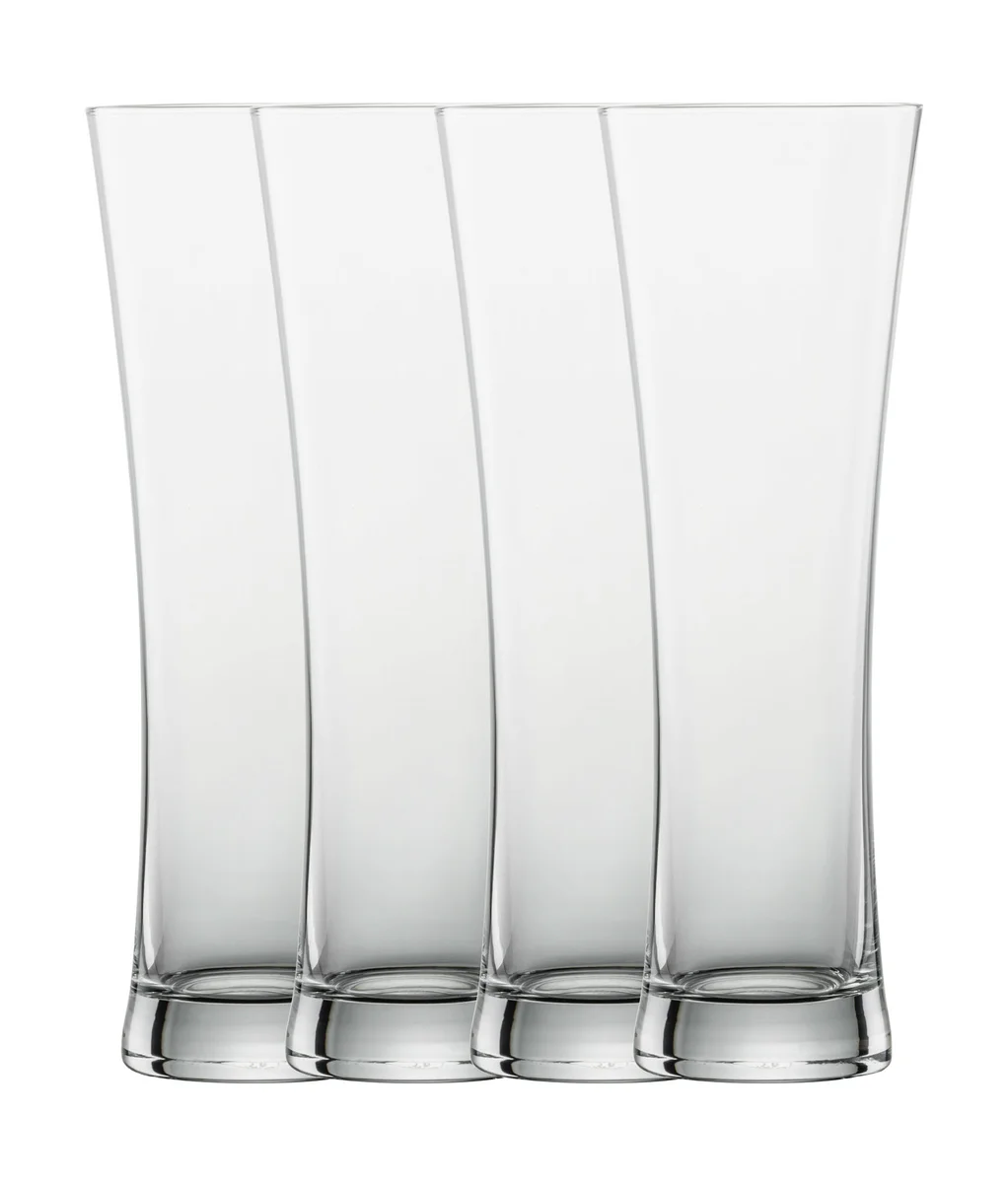 Weizenbierglas groß 4er-Set Beer Basic mit Moussierpunkt klar