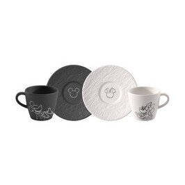 Espressotasse mit Untere 4-tlg. Manufacture Rock – Mickey Mouse Villeroy & Boch