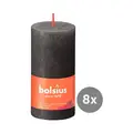 8er Pack Stumpenkerze 100/50 Rustik Shine stürmisches grau 31 Bolsius
