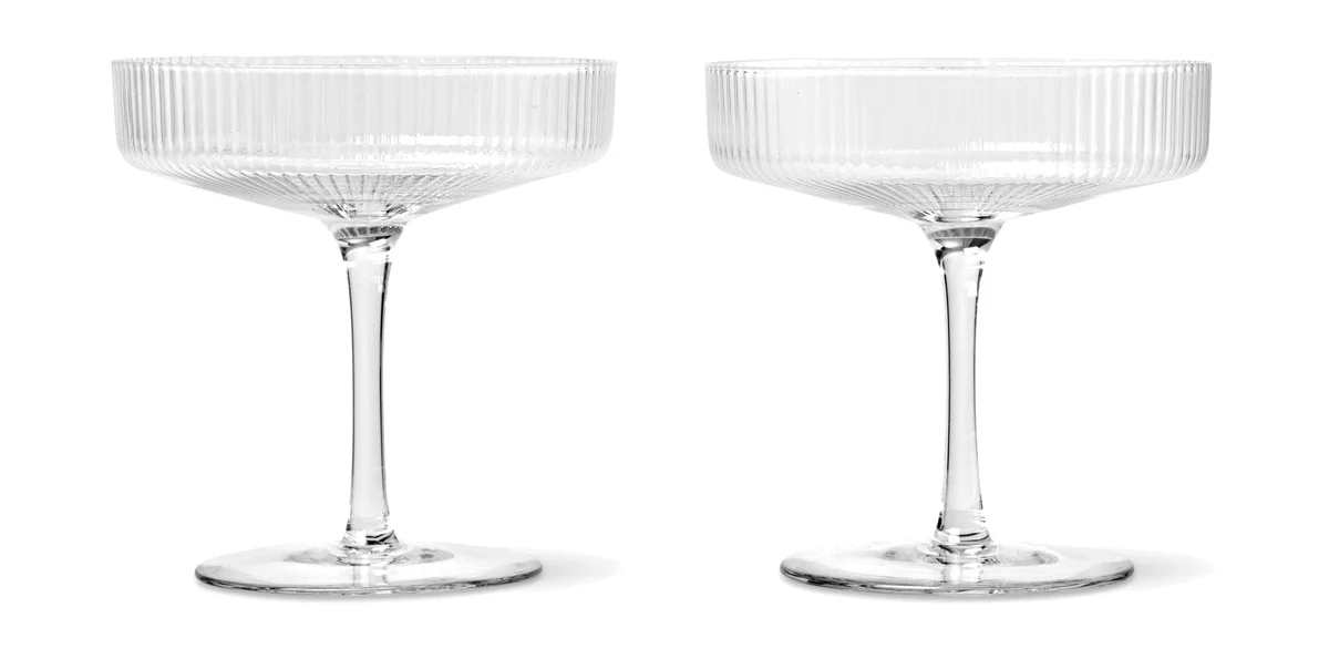 Champagnerschale 2er-Set Ripple klar