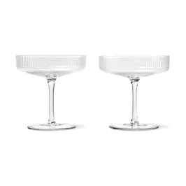 Champagnerschale 2er-Set Ripple klar ferm LIVING