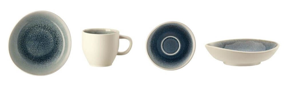 Rosenthal Junto Aquamarine - Coppa Combinata In Gres Con Smalto Reattivo