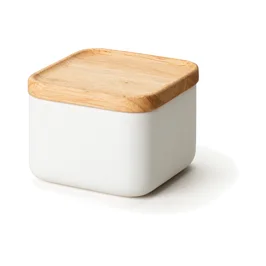 Vorratsdose 10,5x10,5x8cm m Holzdeckel weiß Continenta
