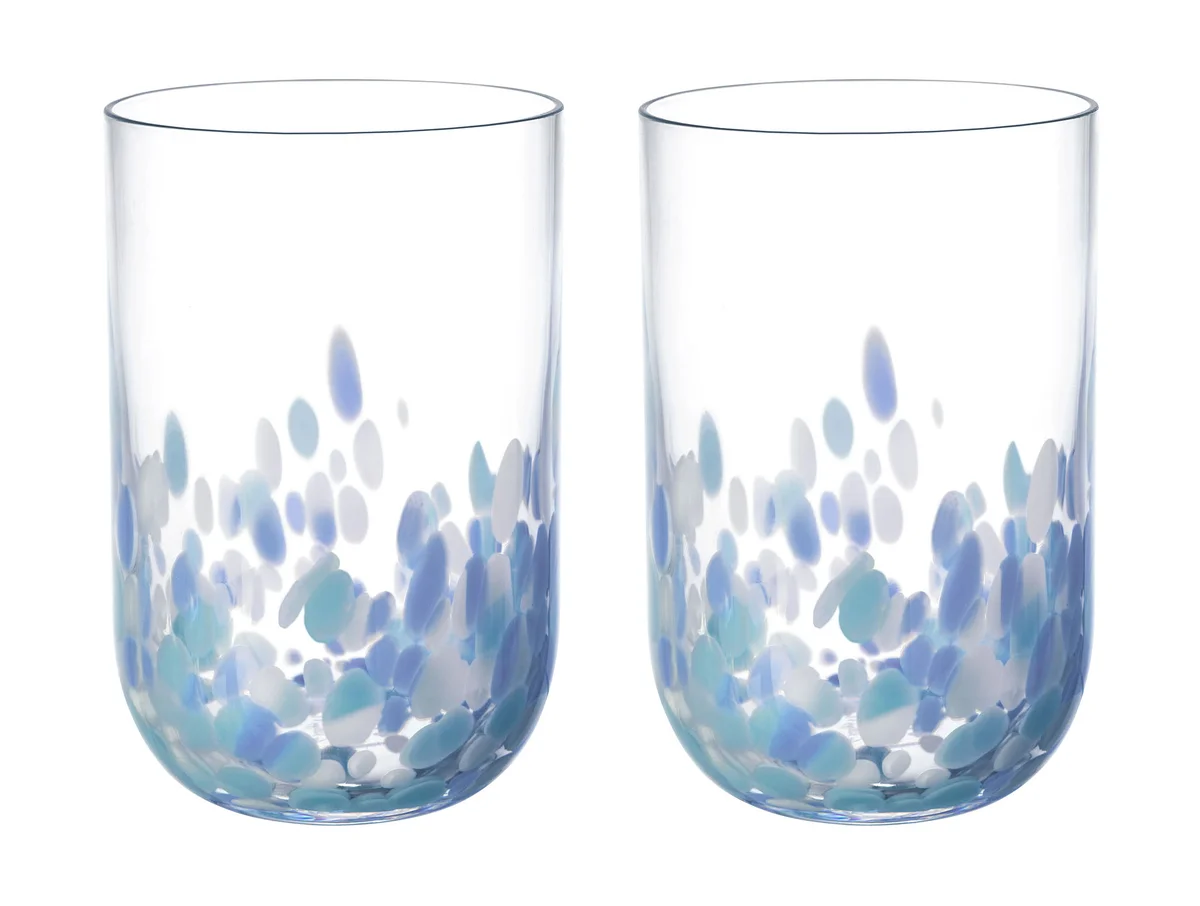 Longdrinkglas 2er-Set Like Confetti Aqua