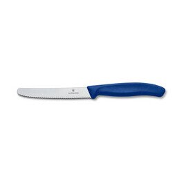 Tomaten- und Tafelmesser 11 cm Wellenschliff Swiss Classic blau Victorinox