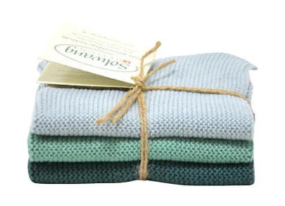 Wischtücher 25x25cm 3er-Pack Antikgrün-Kombi