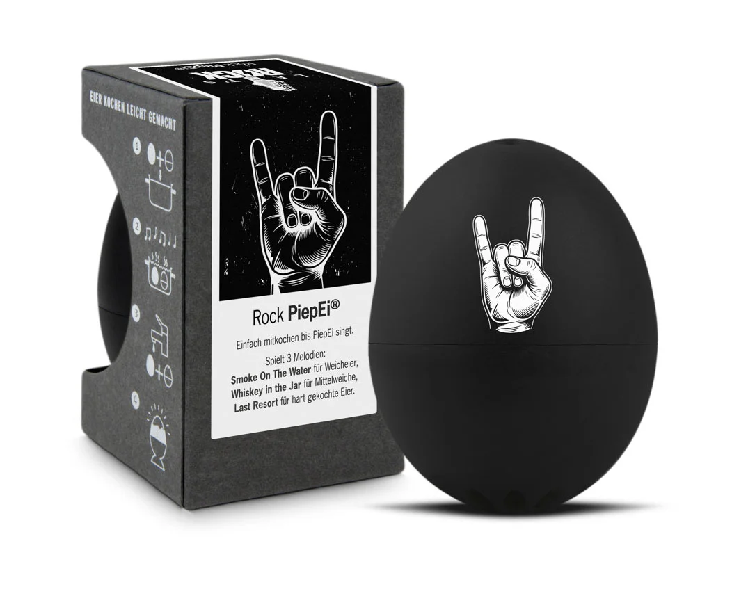 Eieruhr Piepei Rock schwarz 3 verschiedene Härtegrade